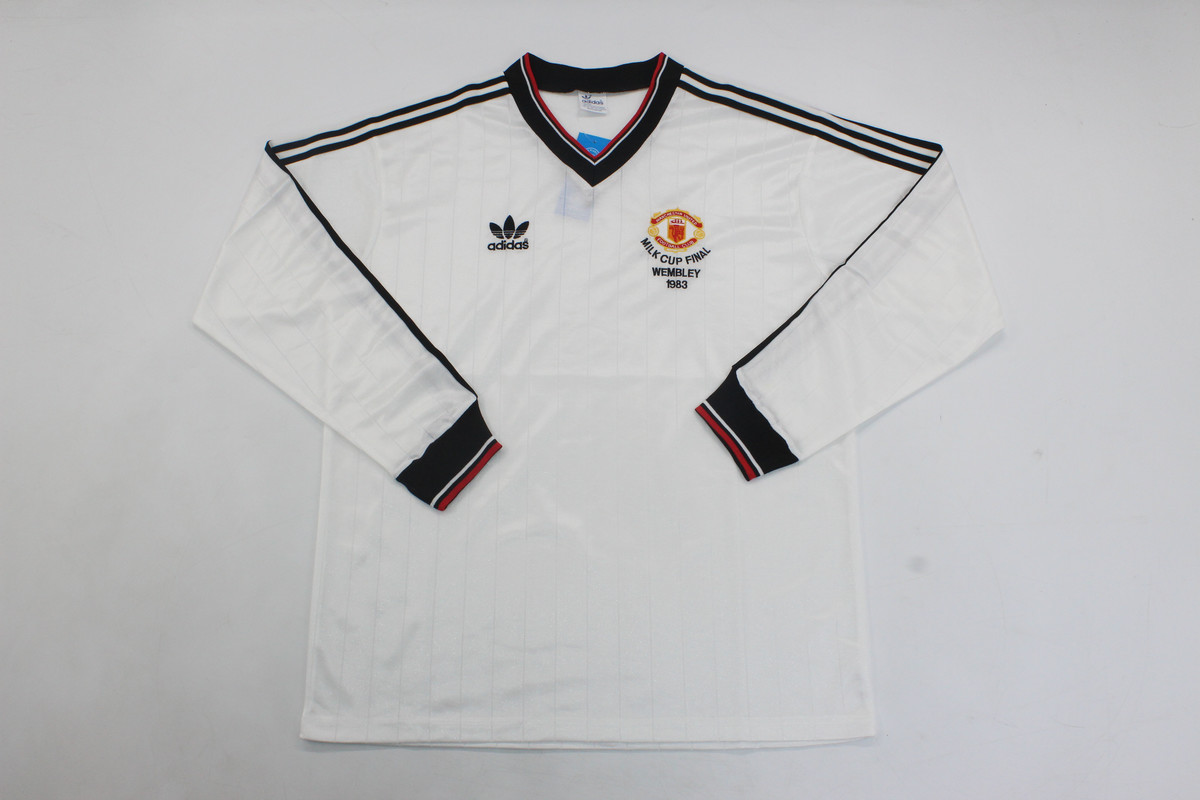 AAA Quality Manchester Utd 1983 Milk Cup Final White Long Jersey